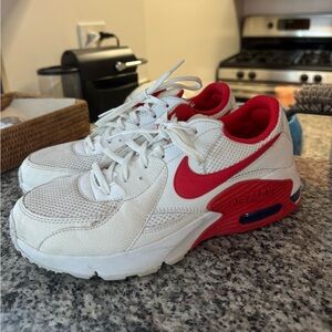 Vintage Nike White and Red Sneakers